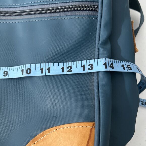 Jon Hart Design Backpack Adults Blue Coated Canvas Leather Trim - Picture 10 of 16